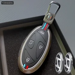 5 7 Buttons Zinc Alloy + Silicone Car Key Case Cover For Hyundai Kona Ev Grandeur GN7 IONIQ 6 2023 2024 Remote Key Protect Shell