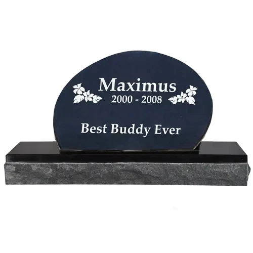 التخصيص الحديثة تستقيم الجرانيت الأسود الحيوانات الأليفة علامات القبر التذكارية كبيرة القط الكلب عقال شواهد القبور #3