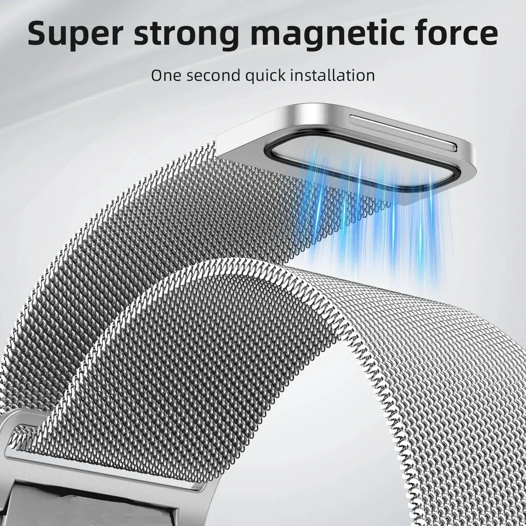 Pulseira milanesa 2 em 1 + capa macia de tpu para redmi watch 5 active watch5 lite pulseira de relógio inteligente de aço inoxidável