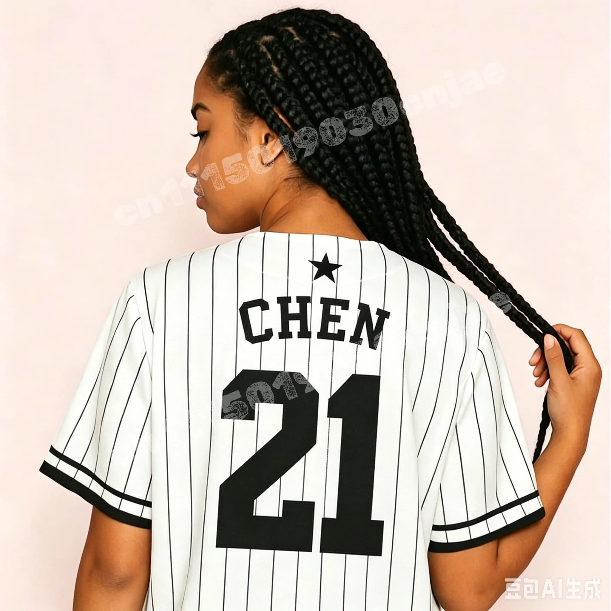 Vintage Stripe EXO EXOPLANET Baekhyun 4 Baseball-Trikot, atmungsaktives Sport-Top, passend für die ganze Familie, Konzert-T-Shirt für Eltern und Kinder, schnell trocknend – Detail 5