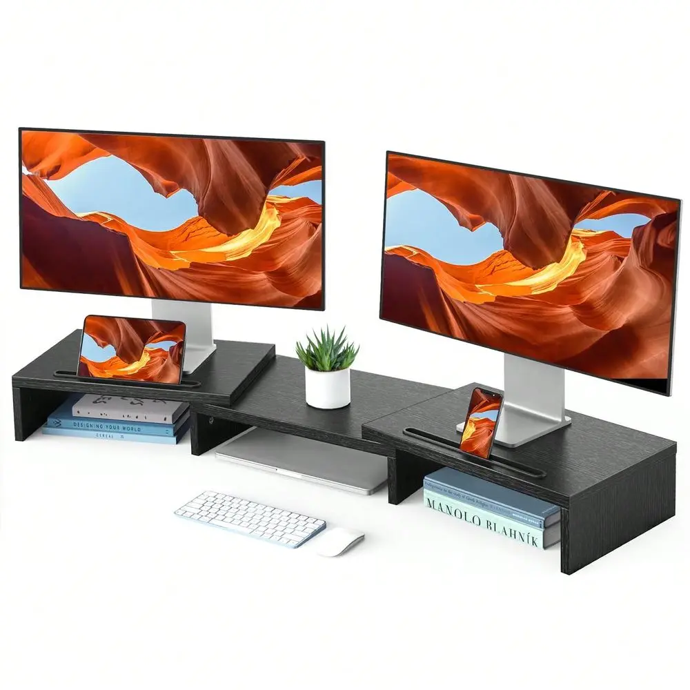 Dual Monitor Stand For 2 Monitors, Monitor Stand For Desk, Adjustable Computer Monitor Stand With 2 Slot, Multifunctional Deskt