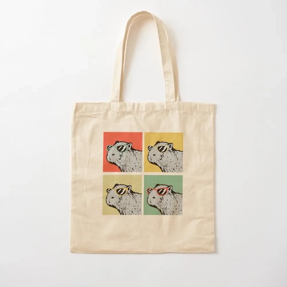 

Capybara Retro Animal Lover Vintage Retro Capybara Gear Tote Bag shopping bag handbag Beach bag