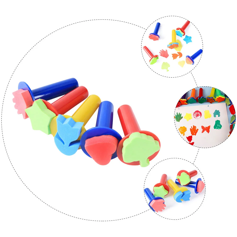 5 Pcs Painting Stamp DIY Stamper Sponges Kits Kids Drawing Supplies for Tool Graffiti Child