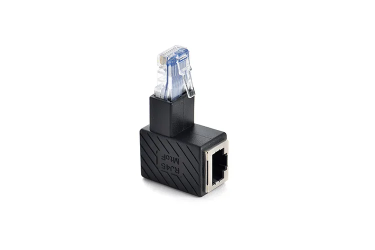 Hoge kwaliteit 90 graden up down links rechts Schuine RJ45 Cat 5e 6e Cat7 Man-vrouw Lan Ethernet Netwerk rj 45 Uitbreiding Adapter