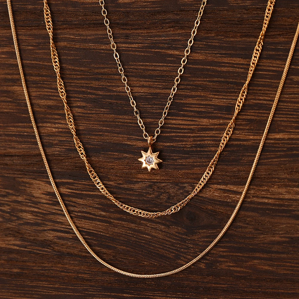

Trendy Fashion Snake Wave Chain Star Pendant Necklace Classic Daily Versatile Accessory for Party Vacation Concert Anniversary
