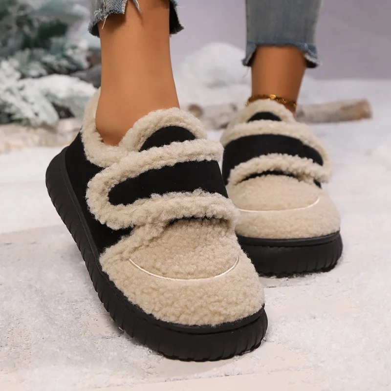 Women Platform Flats Fur Ankle Boots Runninng Shoes 2025 Winter Trend Mules Casual Sneaker Short Plush Warm Snow Botas Mujer