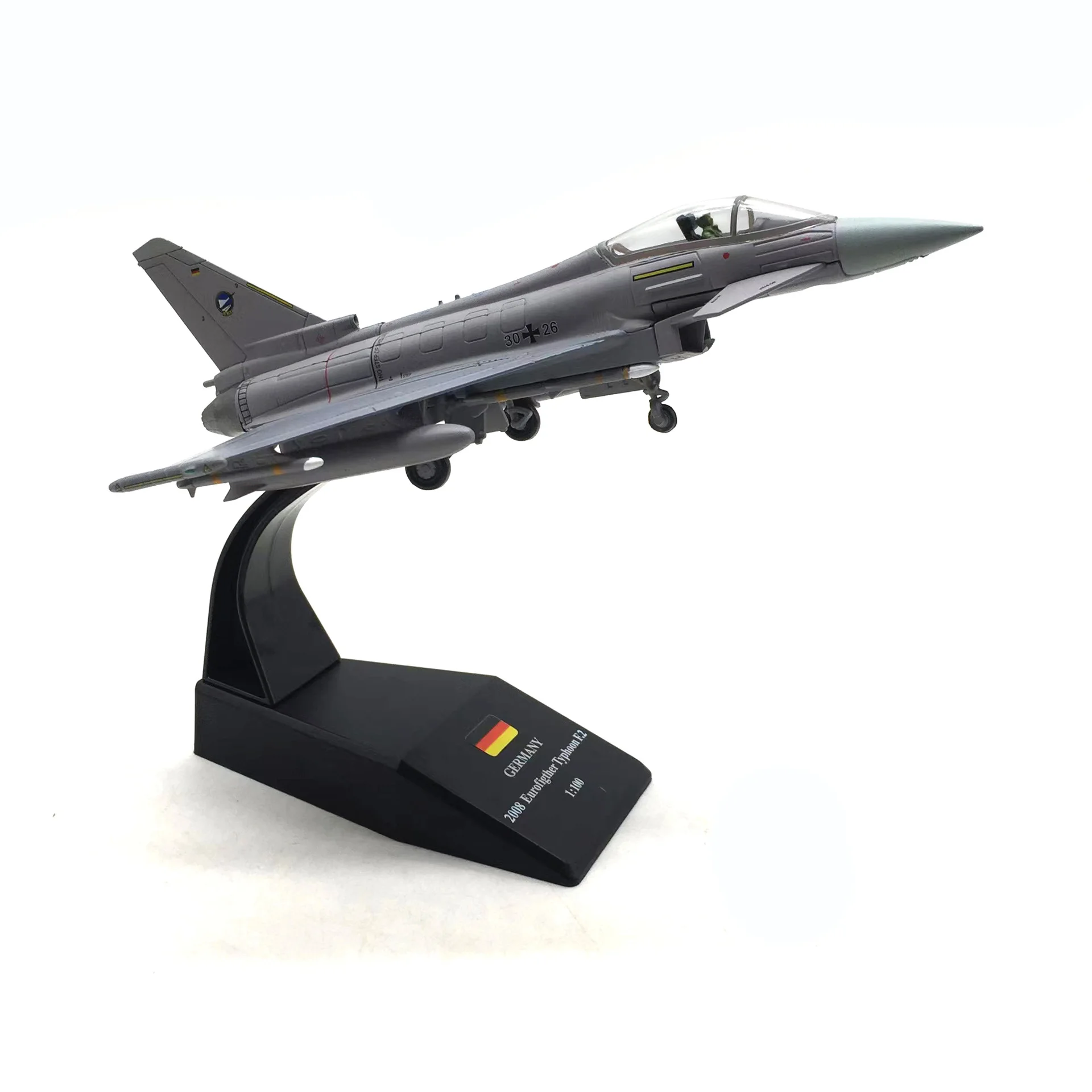 1/100nsmodel European Typhoon Ef2000 German Air Force Simulation Alloy Fighter Aircraft Model Finished Realistic Ornament Gifts