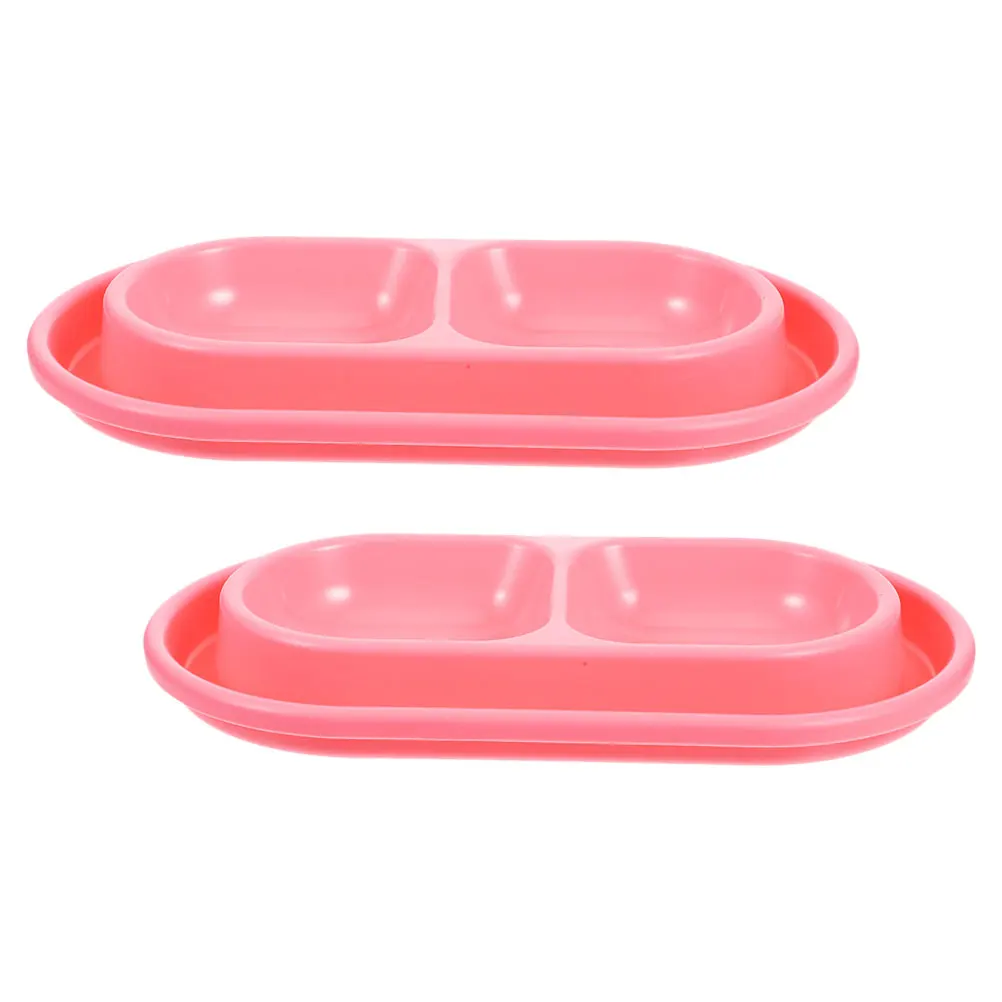 

2pcs Double Cat Food Water Anti-Ant Moat Design Stable Base Outdoor Small Medium Dogs Pink Feeder Pet Drinking Pan