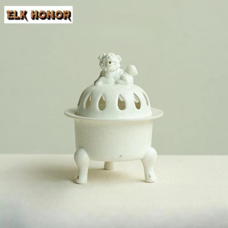 

Трехногий рок-шахта, белая посыпка, золотой лев, держатель для благовоний, дзен-сад, курильница для медитации, украшение для посуды