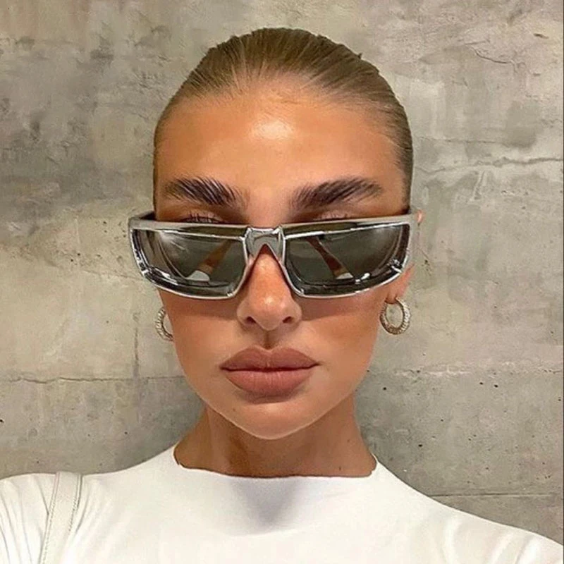 Y2K Sports Punk Sunglasses Women Men 2022 Luxury Brand Designer Square Goggle Sun Glasses UV400 Colorful Mirror Fashion Eyewear