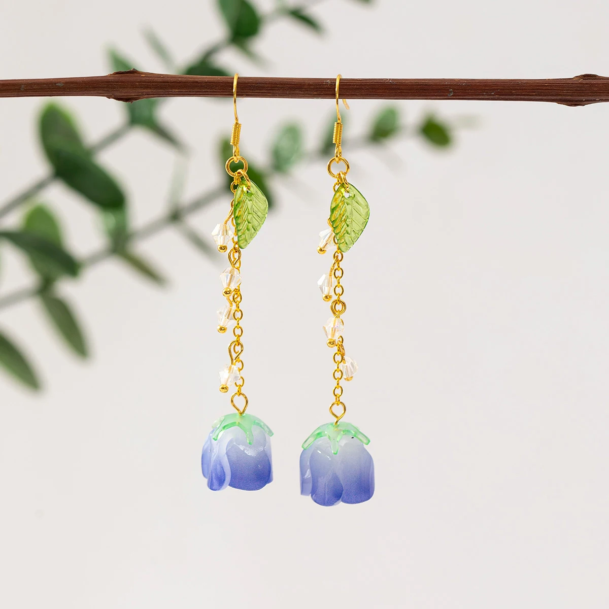 Dainty Handmade Shrink Plastic Tulip Earrings