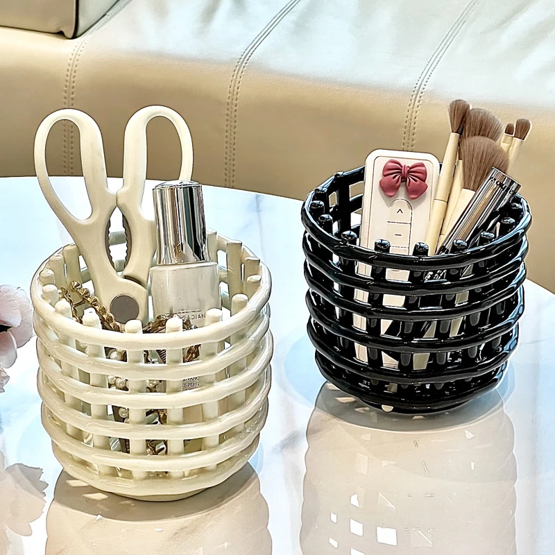 1pc Storage Box for Makeup Accessories; Sturdy Basket for Desk and Kitchen Utensils