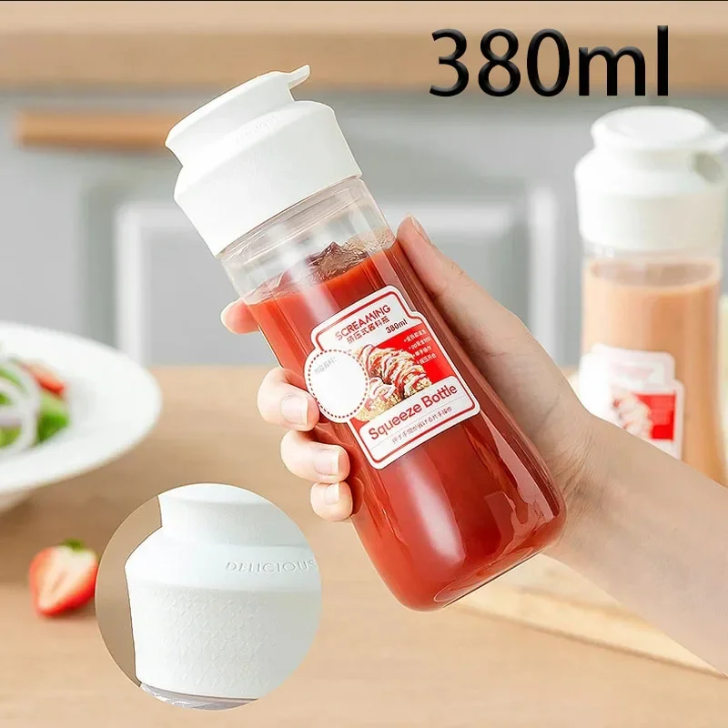 380ml Sauce Bottle Condiment Squeeze Bottles for Ketchup Mustard Hot Sauces Honey Dispenser Olive Oil Bottle Kitchen Gadget