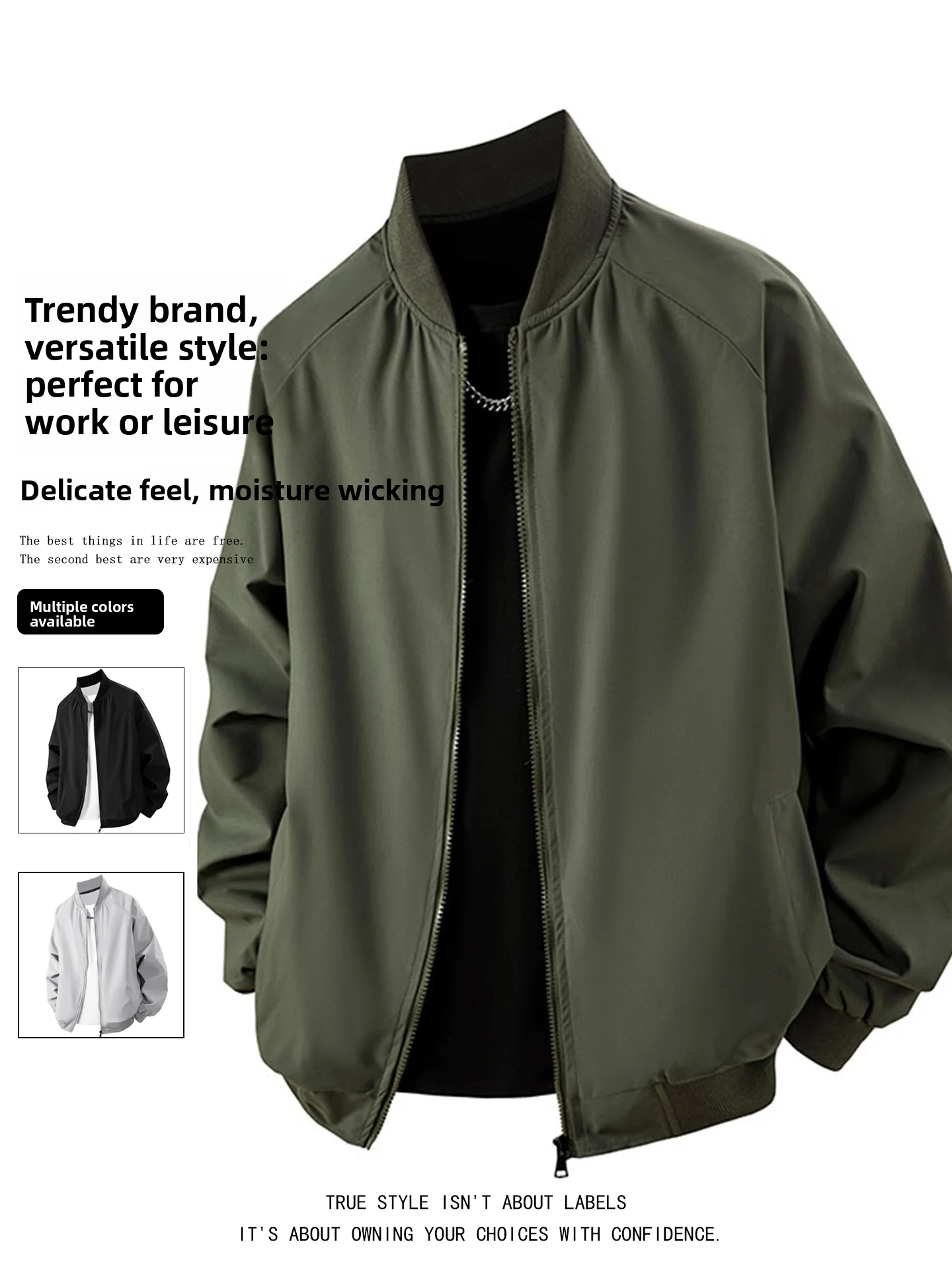 

Loose Fit Baseball Collar Flight Jaet Men's Casual Sle Woodpeer Brand Spring Autumn New Model Outdoor Faion Urban Wear