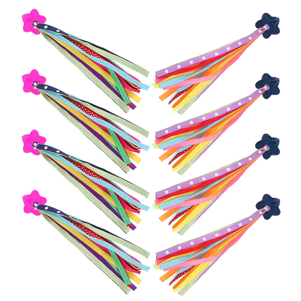 4Pair Bike Handlebar Streamers Colorful Ribbons Tassels for Scooter Tricycle Bike Accessories Cute Decoration