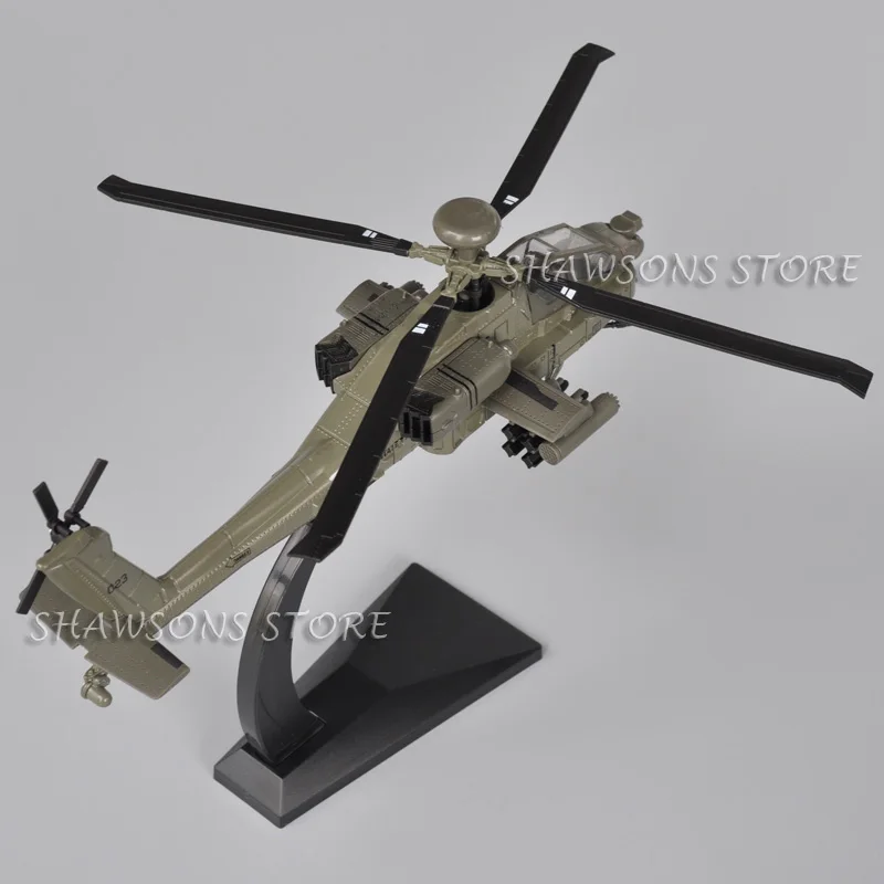 1:72 Diecast Aircraft Model Toy AH-64 Helicopter Gunship Apache Miniature Replica Sound & Light