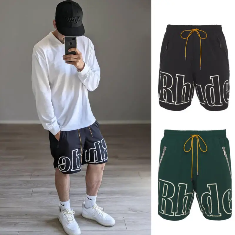 Men's Casual Classic Shorts Fitness Workout Sport Ventilation Shorts Stretch Quick-Dry Pants with Zipper Pockets