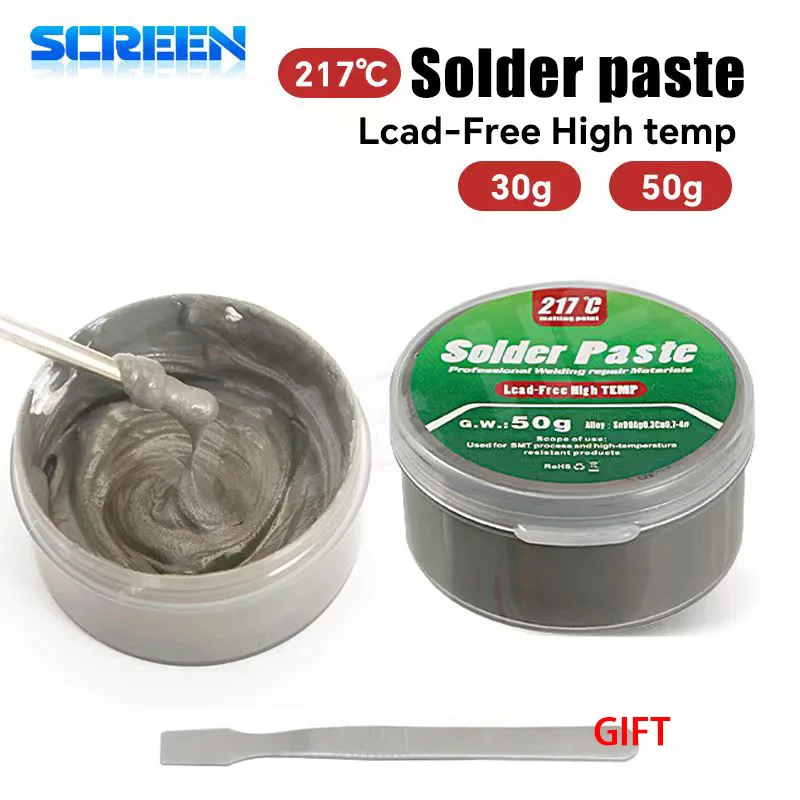 Tin Solder Paste LEAD-FREE SOLDER FLUX PASTE High Temperature Flux Sn99Ag0.3Cu0.7 for Mobile Phone IC CPU BGA SMD Phone Repair