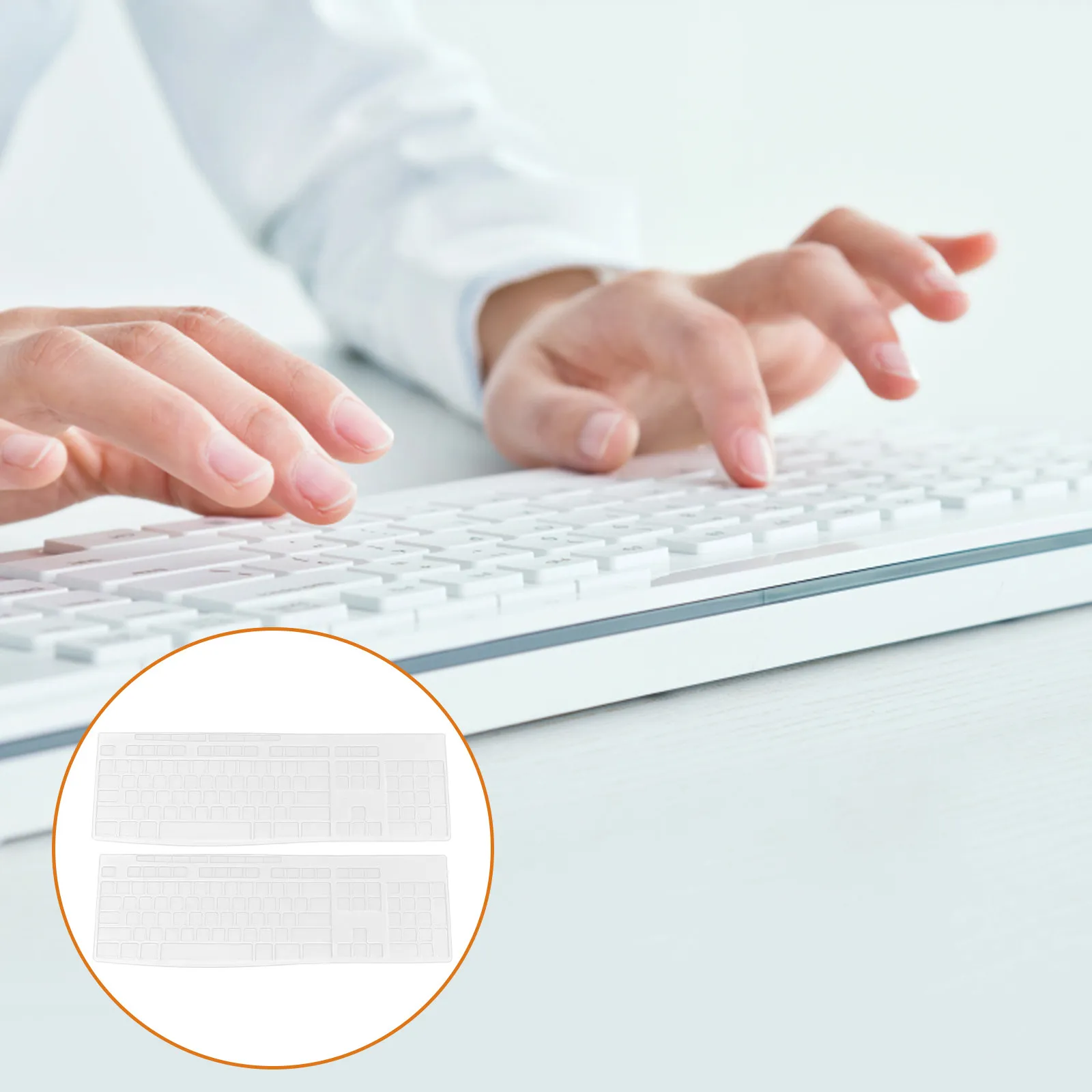 

2Pcs Silicone Keyboard Cover Flexible Waterproof Dustproof Protective Film for Laptop Desktop Mk270 Silent Comfortable Eco