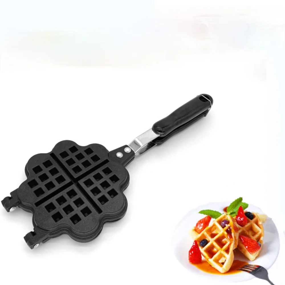 

Non-Stick Waffles Maker Machine Kitchen Waffle Baking Mold Gas Pan Bubble Egg Cake Oven Breakfast