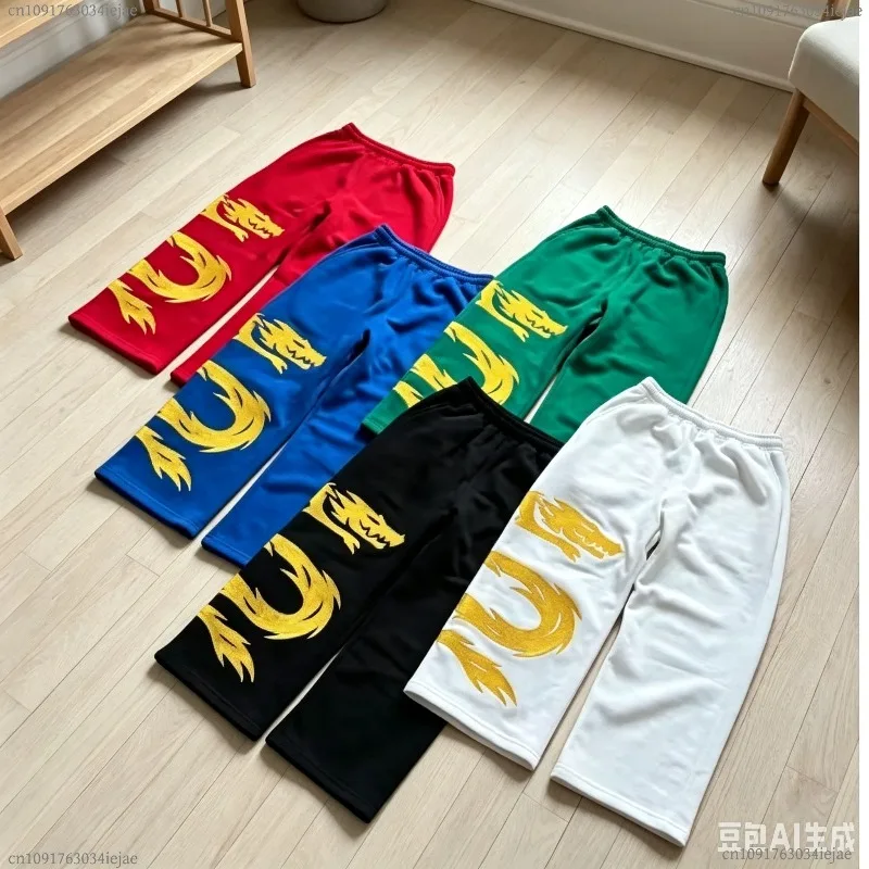 Men Men Kids Vintage Dragon Graphic Sweatpants Y2K Streetwear Baggy Joggers Loose Straight Trousers Casual Elastic Waist Track Pants - Aliexpress Deal
