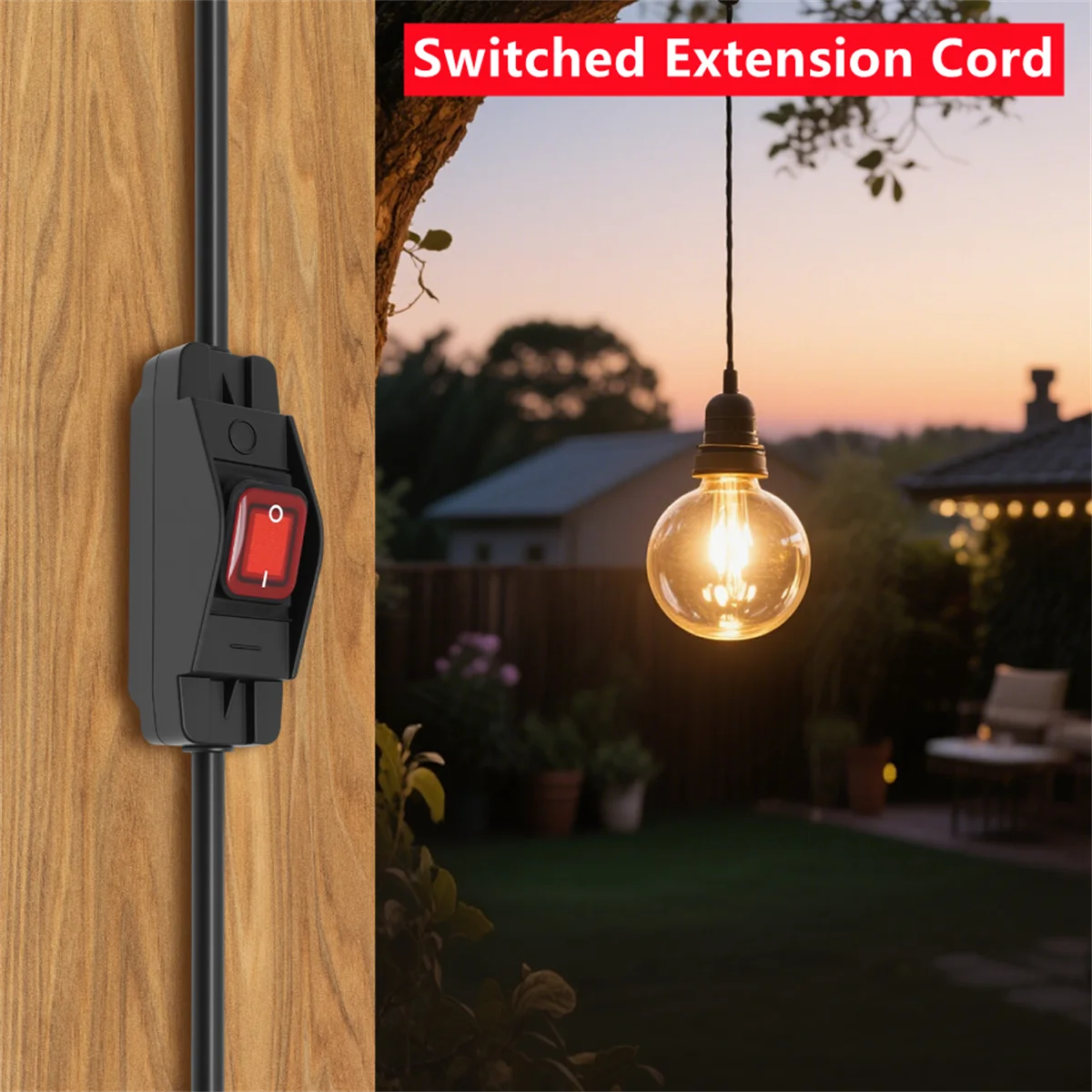 

Удлинитель с выключателем для улицы, 14AWG, 3-контактный, 15А, 125В, водонепроницаемый, с подсветкой, встроенный выключатель