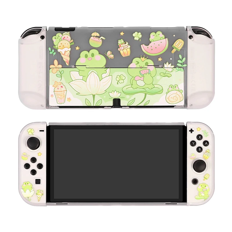 Cute Frog Funda Case for Nintendo Switch OLED Protective Case Hard PC Cover JoyCon Controller Gaming Accessories for Switch