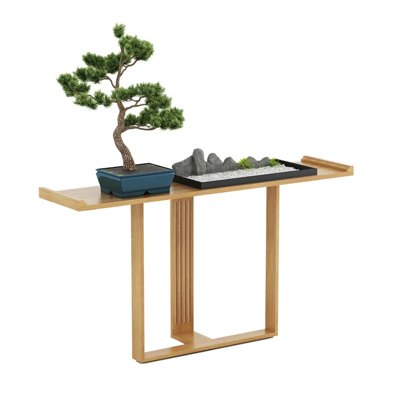 

able retro zen offering table against the wall porch cabinet at the end o