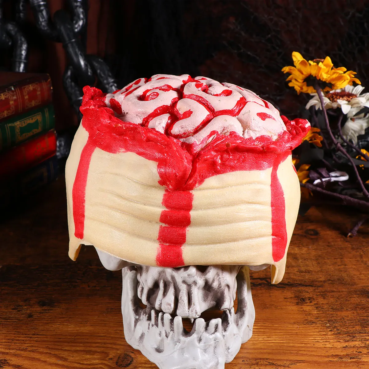 Realistic Brain Halloween Hat Scary Party Decoration Prop For Men Women Kids Universal Lightweight Masquerade Bloody Style