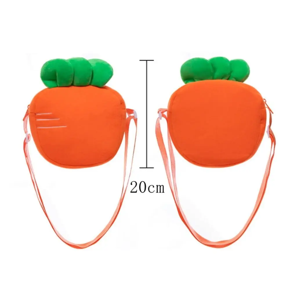 Simulation Carrot Carrot Plush Bag Cartoon Lovely Strawberry Doll Bag Trendy Fashion Cute Fruit Plush Shoulder Bags Girl