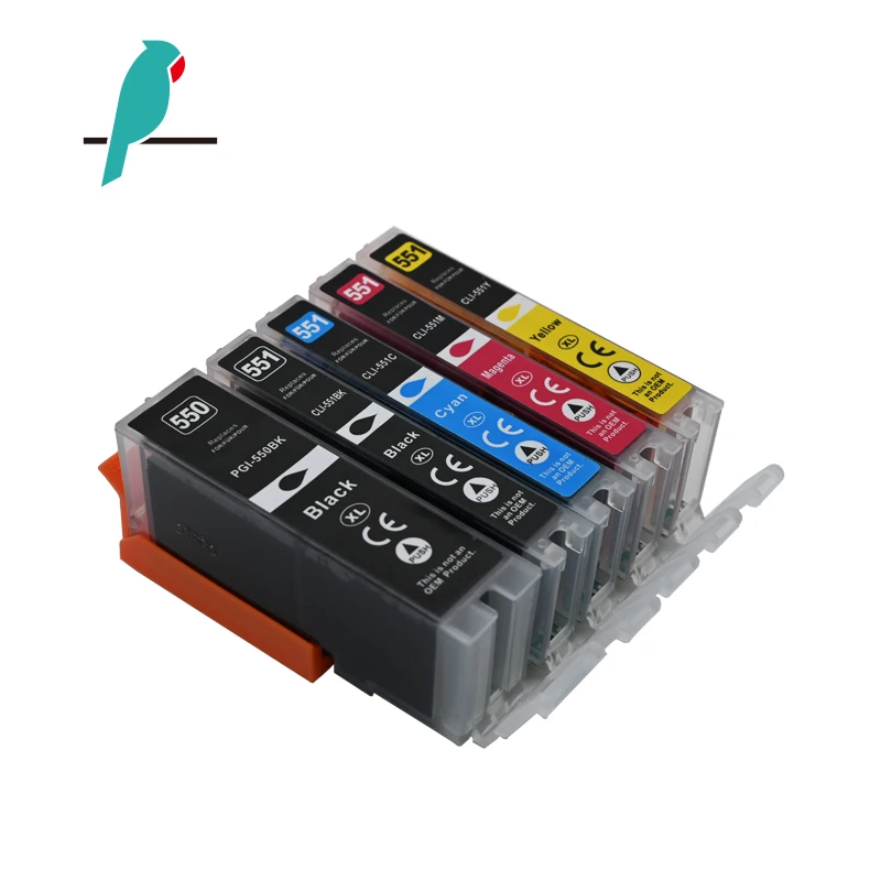 PGI550 CLI551 550XXL 551XXL Ink Cartridges Compatible with Canon PGI-550 CLI-551for Pixma IP7250 IX6850MX925 920 725MG5650 5550