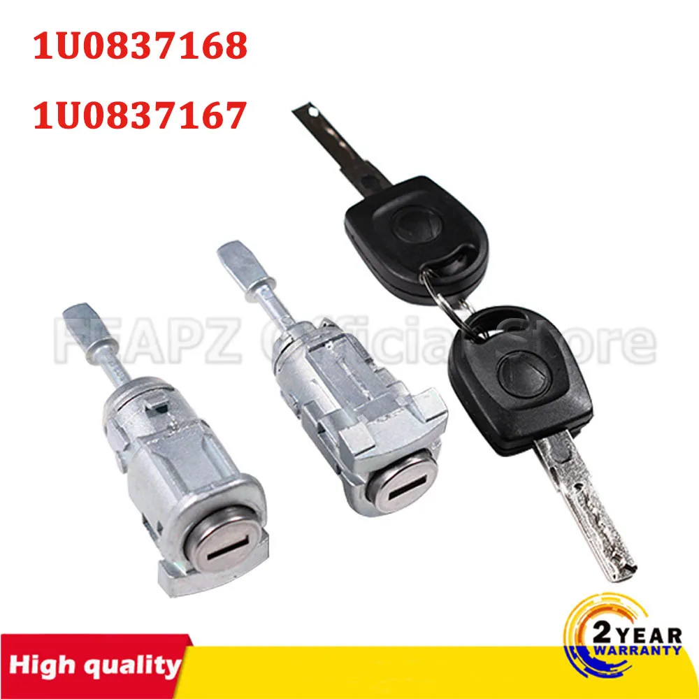 1U0837168 1U0837167 For Volkswagen Golf IV Bora Fox Polo Left And Right Front Door Lock Barrel With 2 Keys