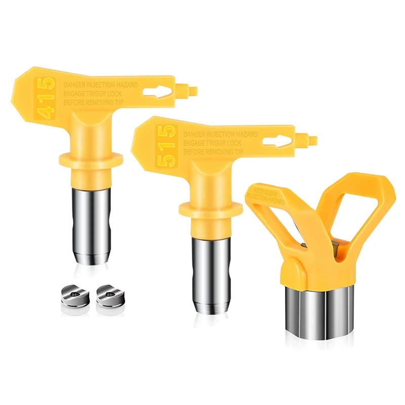 3Pcs Spray Tips Airless Paint Spray Sprayer Tip Guard Nozzle Seat Replacement For Airless Spray Paint Tip Nozzle 415/515