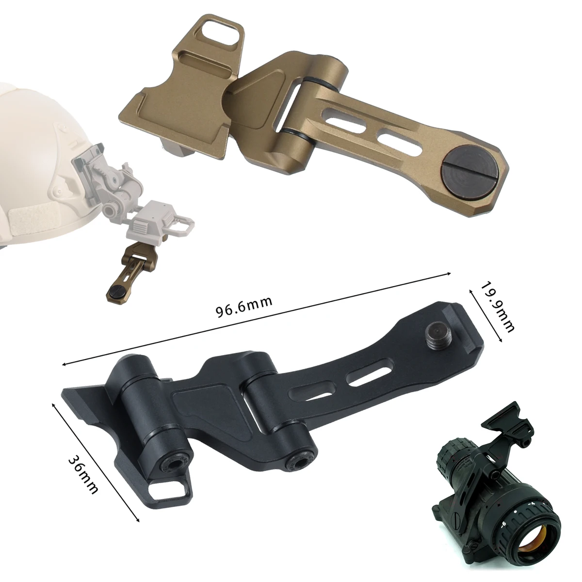 

MAX14 PVS14 J-arm NVG Mount Night Vision Mount Lightweight Metal Mount For AN/PVS-14 NVG with L4 G24 L4G24 Helmet Mounts