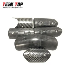 Motorcycle Exhaust Pipe Carbon Fiber Protector Heat Shield Cover Guard Anti-scalding Cover For CB650F MT07 TMAX530 CB400 XMAX300