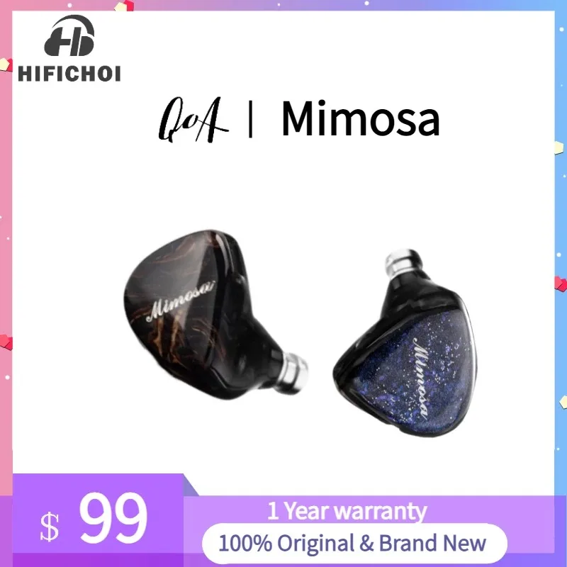 

QoA Mimosa 1DD+1Planar Hybrid IEMs HiFi Wired In-Ear Monitors with 0.78mm 2Pin Detachable Cable 3.5/4.4mm Plug Options
