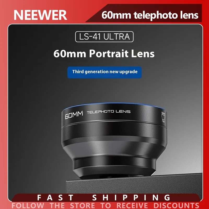 NEEWER LS-41 60mm Telephoto Phone Lens 1.7x for iPhone Android