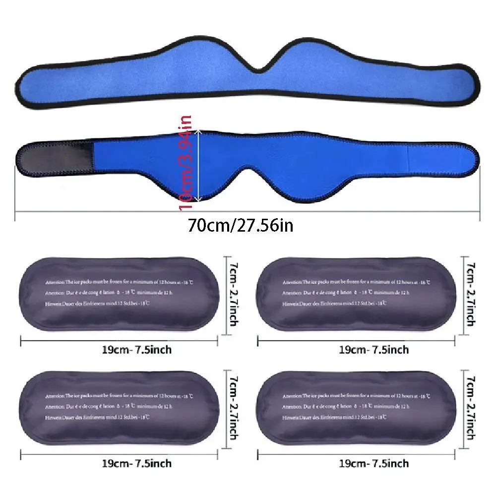 عبوة ثلج مرنة للوجه تخفف التورم وتخفيف آلام الأسنان، عبوة ثلج الفك، تثبيت آمن للبرد والساخن #4