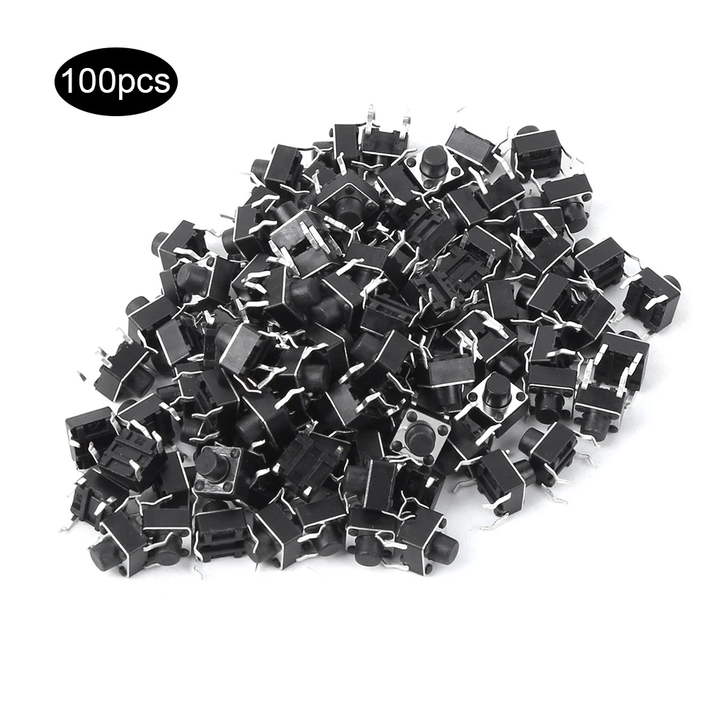 100pcs Momentary Tactile Push Button Switch Mini Micro Tact Switch Accessory 6 x 6 x 6mm