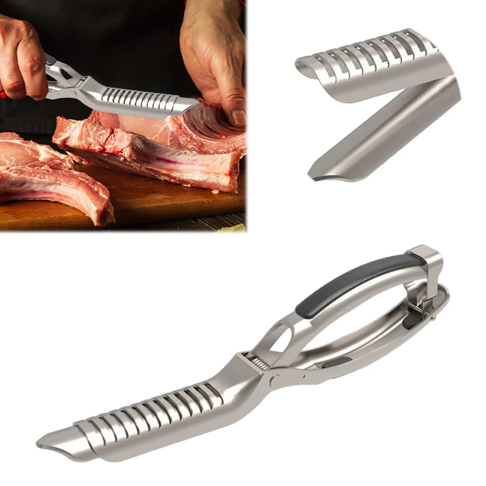

Professional BBQ Rib Membrane Remover Stainless Steel Rib Prep Tool for Easy Membrane Removal for Home Kitchen Restaurant Picnic