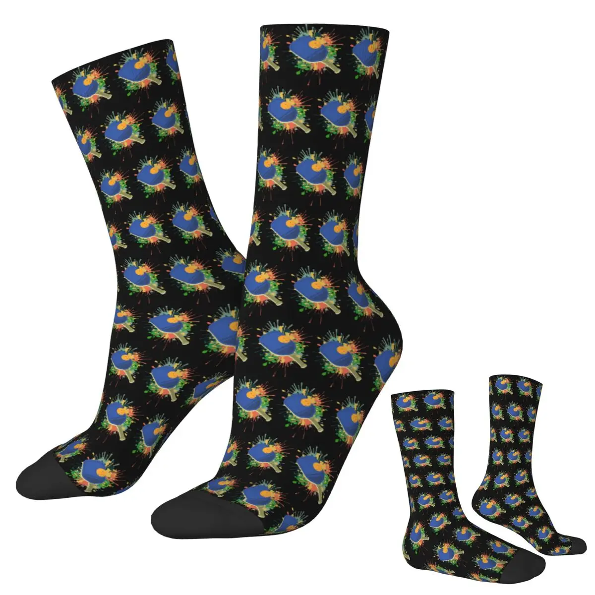 All Seasons Crew Stockings Colorful Table Tennis Player Design Socks Casual Long Socks for Men Women Valentine's Day Gifts