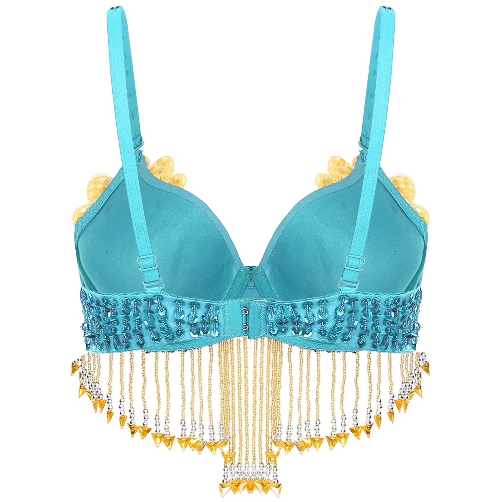 Damskie topy do tańca brzucha z cekinami, na rave, festiwal, imprezę, do klubu, zdobione koralikami i frędzlami, biustonosze, kostiumy na Halloween, do występów tanecznych na scenie.