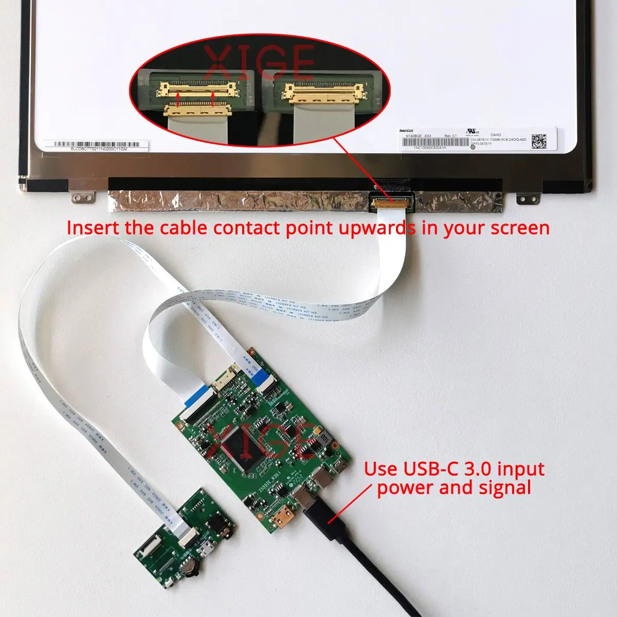 لتقوم بها بنفسك عدة ل N125HCE-G61/GN1/GPA 2TYPE-C محمول مصفوفة Mini-HDMI 1920x1080 12.5 "EDP 30-Pin وحدة تحكم بشاشة إل سي دي لوحة للقيادة