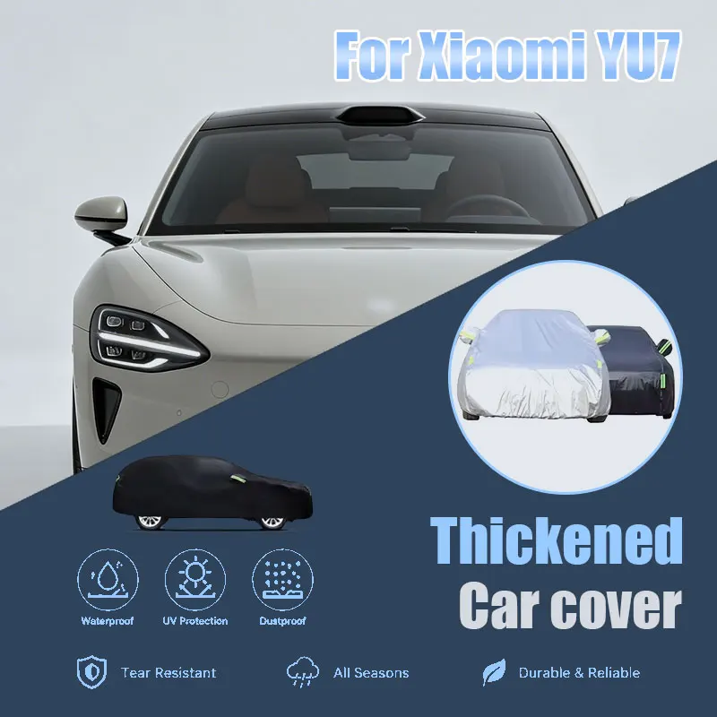 

For Xiaomi YU7 Full Car Cover Side Zipper Waterproof Dustproof Sun Shield Outdoor Universal Fit Exterior Accessories
