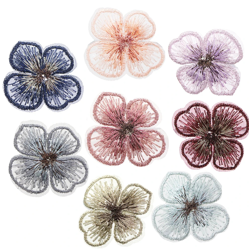 10 Pcs/lot Butterfly Flower Non-woven Patch Hair Accessories Headdress Headband Decoration DIY Hair Bow,10Yc13263