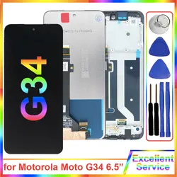 Tested LCD For Motorola Moto G34 XT2363 LCD Display Touch Screen Digiziter Assembly Replacement for Moto G34 XT2363 XT2363-2 LCD