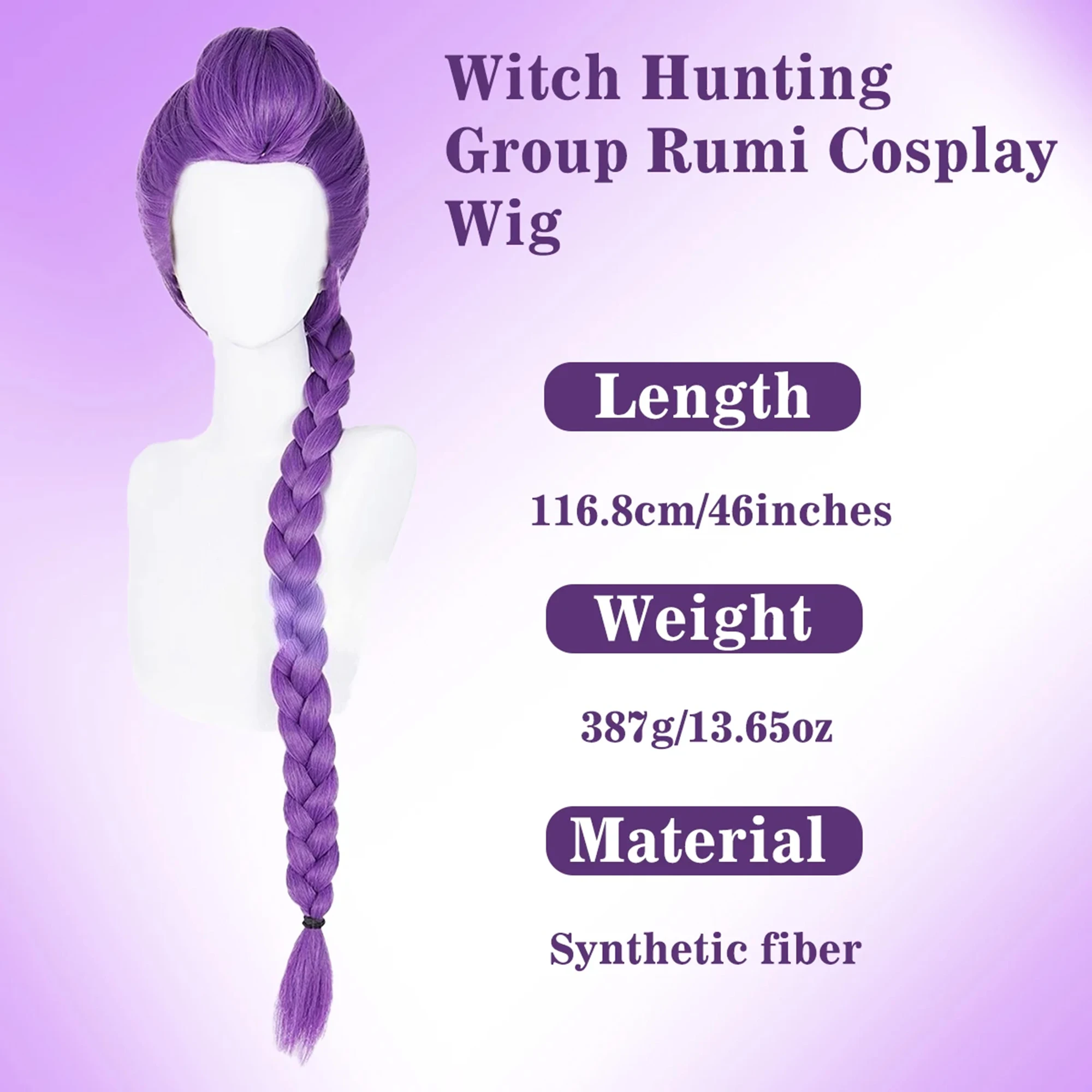 فيلم Kpop شعر مستعار تأثيري ميرا رومي زوي شيطان الصيادين أرجواني أسود أحمر طويل الشعر مقاومة للحرارة بيروكات صناعية كرنفال الدعائم #3