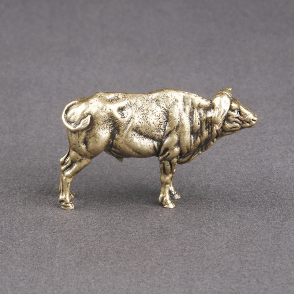 

Retro Yak Ornaments Brass Craft Figurine Animal Statue Decor Indoor Miniature Vintage