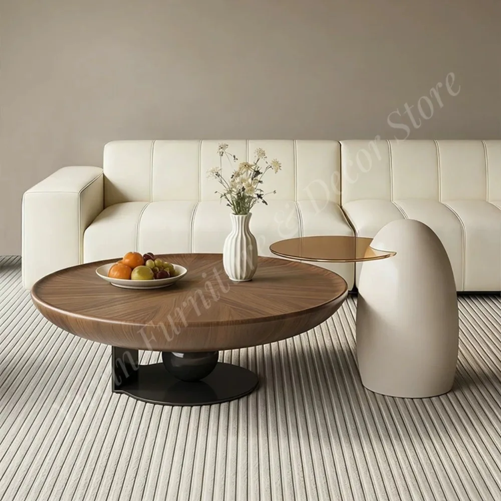 Home Modern Tea Table Round Design Coffee Table for Living Room Furniture