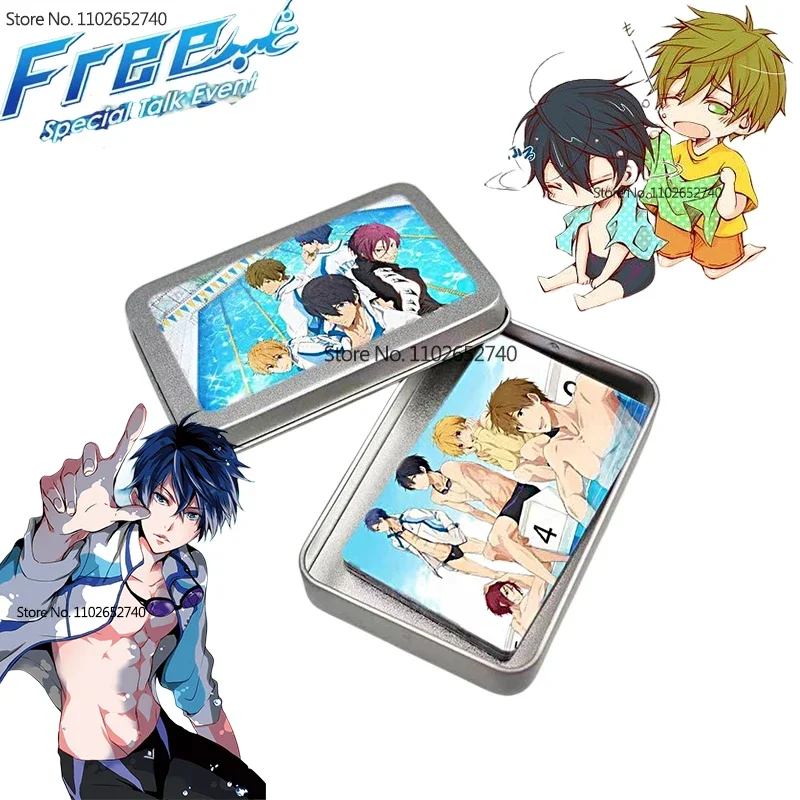 

Anime Free!-Road to the World Nanase Haruka Figure Iron Box Collection Translucency Cards Anime Peripheral Kids Birthday Gift
